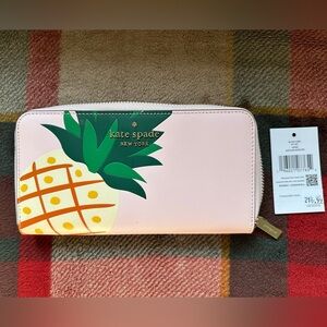 Kate Spade Light Pink Pineapple Zip Wallet